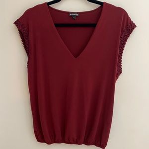 Maroon Cinched Bottom Blouse